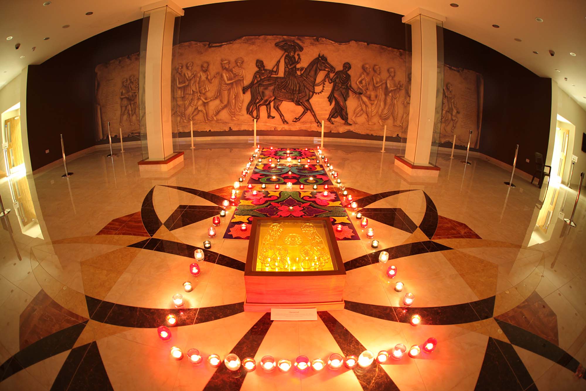 The mandir entrance hall during Diwali celebrations - BAPS Mandir
