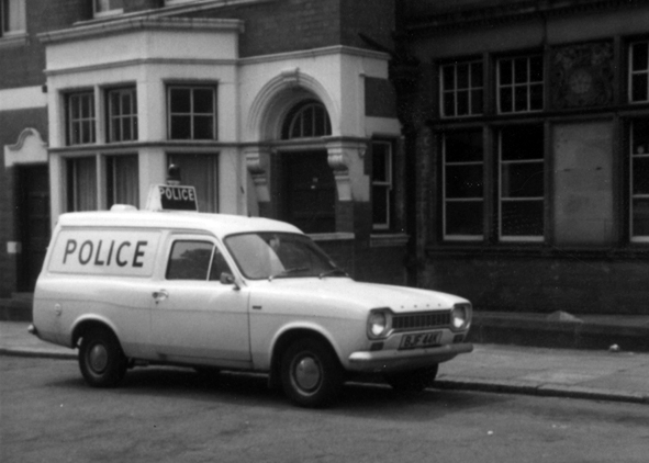 Panda Car outside the station c1960s/1970s - Leicestershire Police