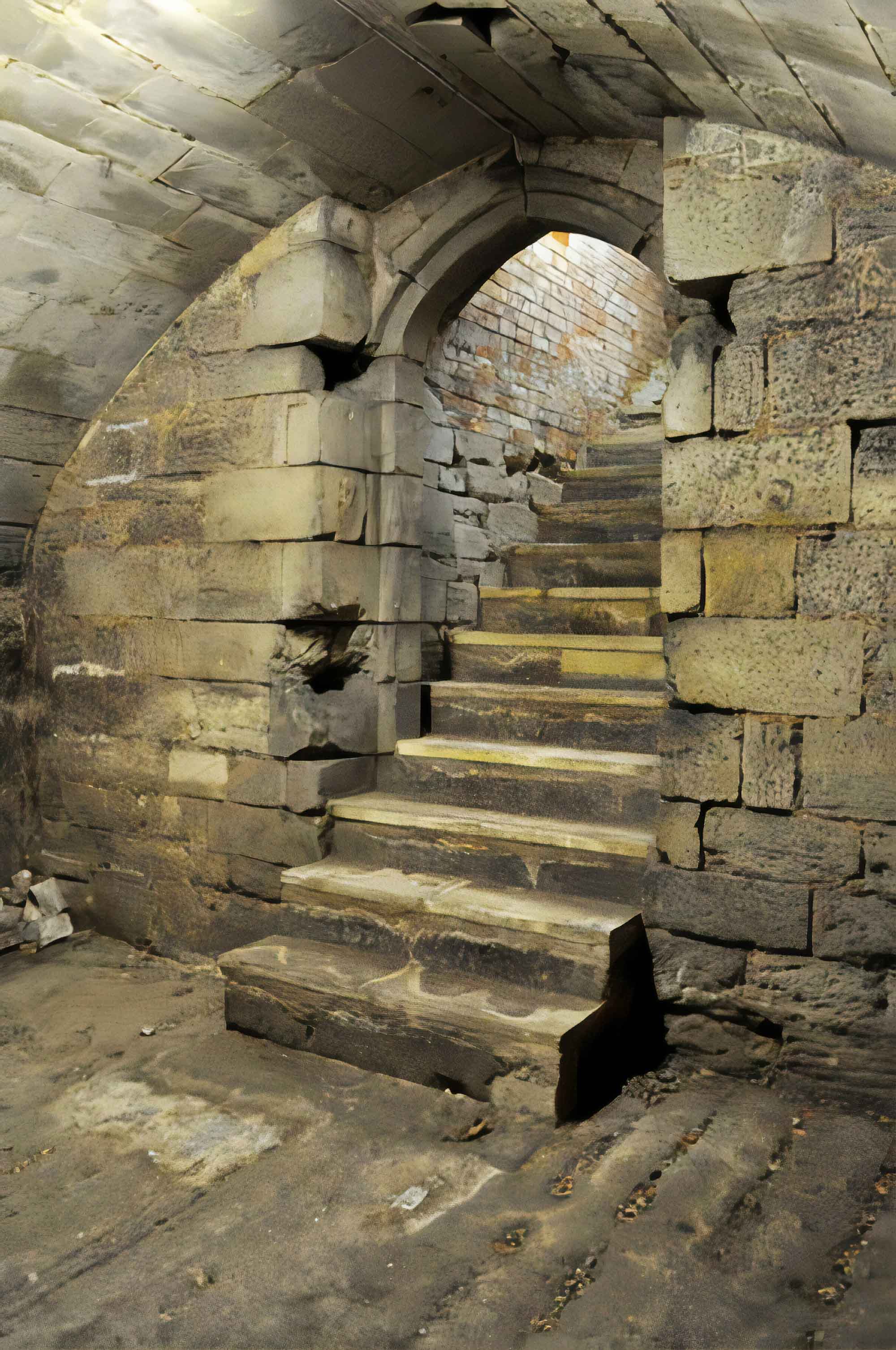 Steps leading down to the cellar - Leicester City Council