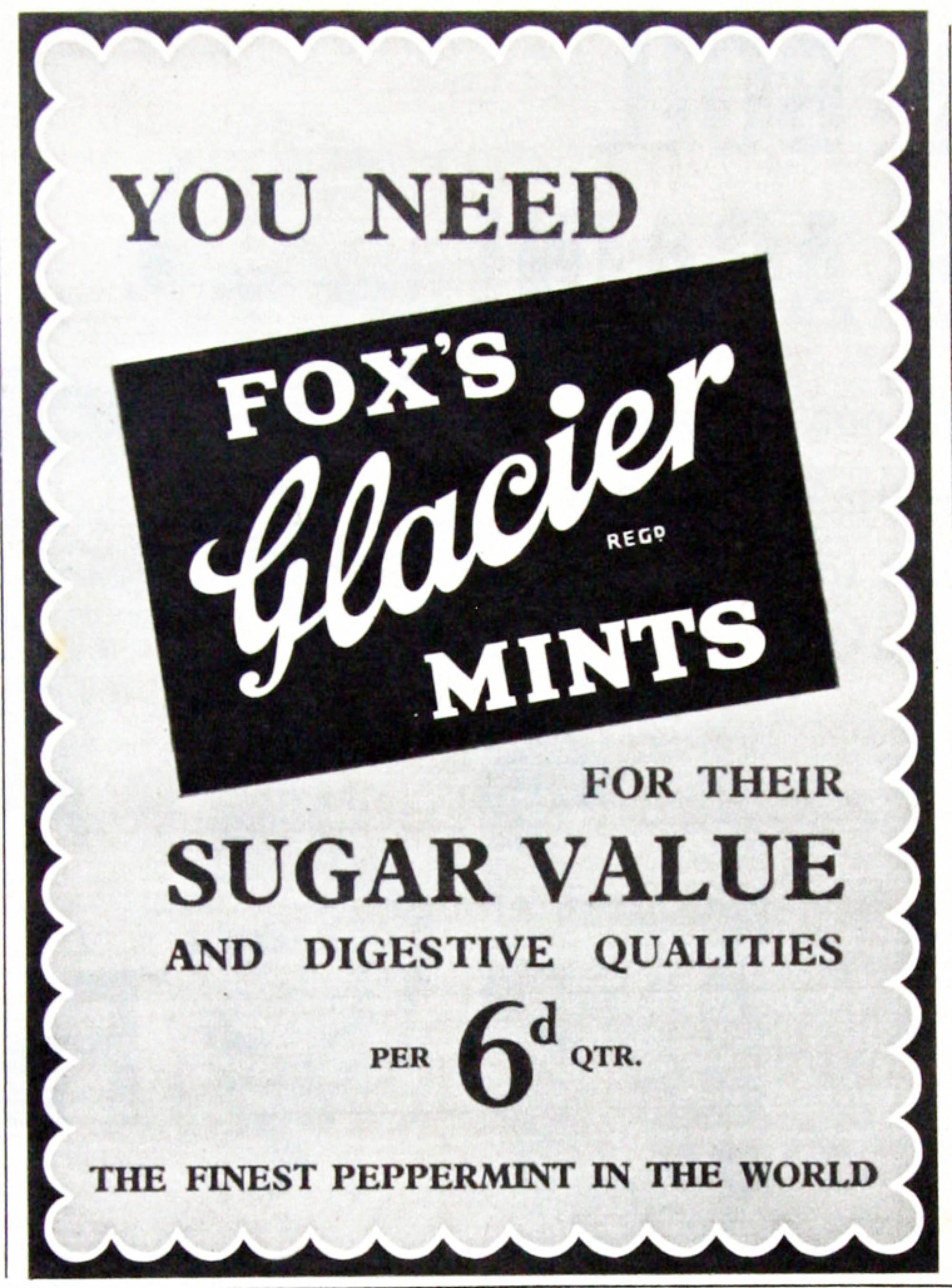 Advert for Fox’s Glacier Mints - 