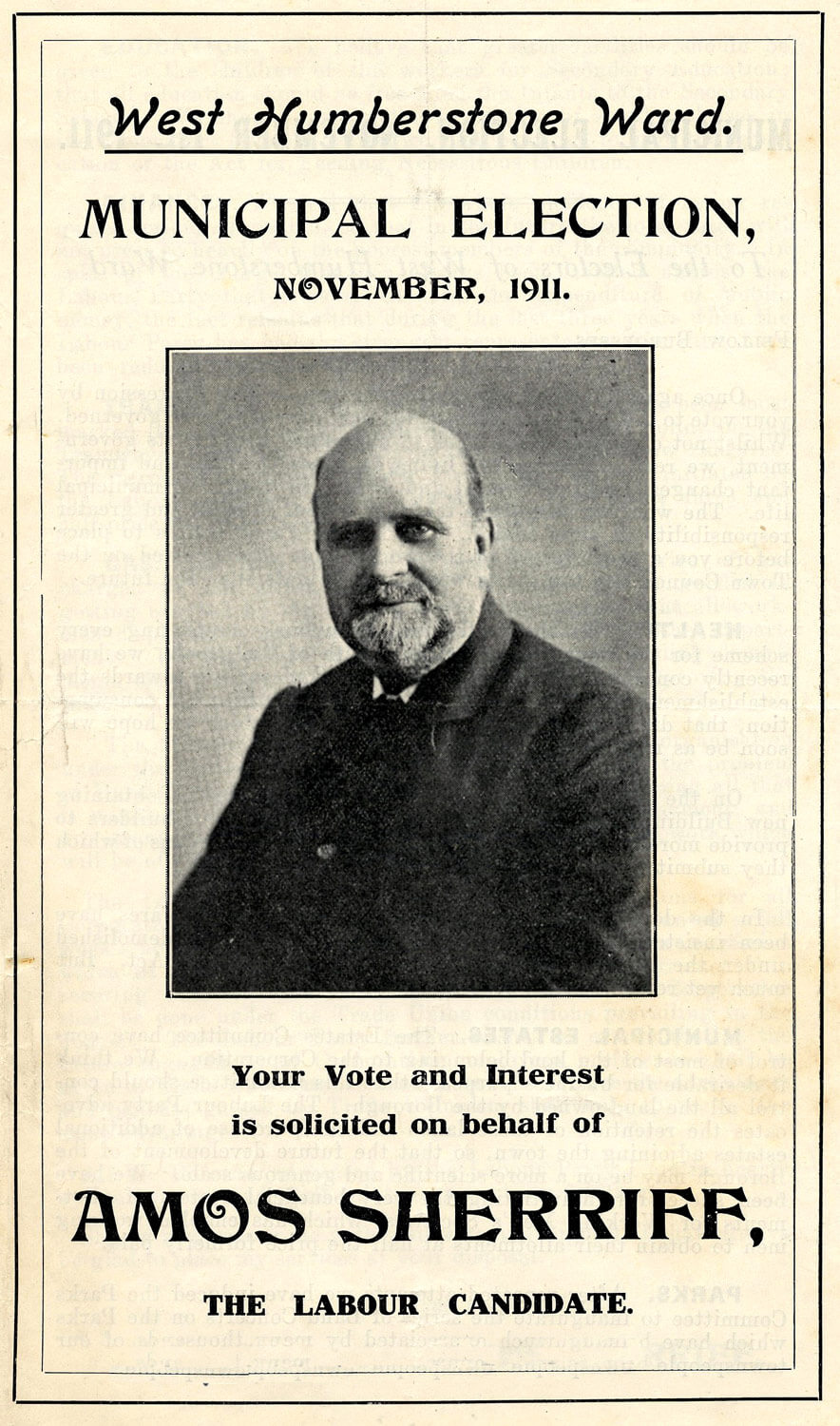 Amos Sherriff election campaign flyer 1911 -