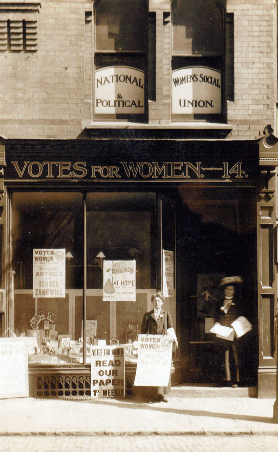 The WSPU shop at 14 Bowling Green Street -