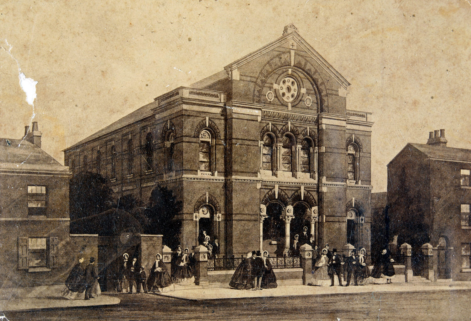 Oxford Street Congregational Chapel in Victorian times - Leicestershire Record Office