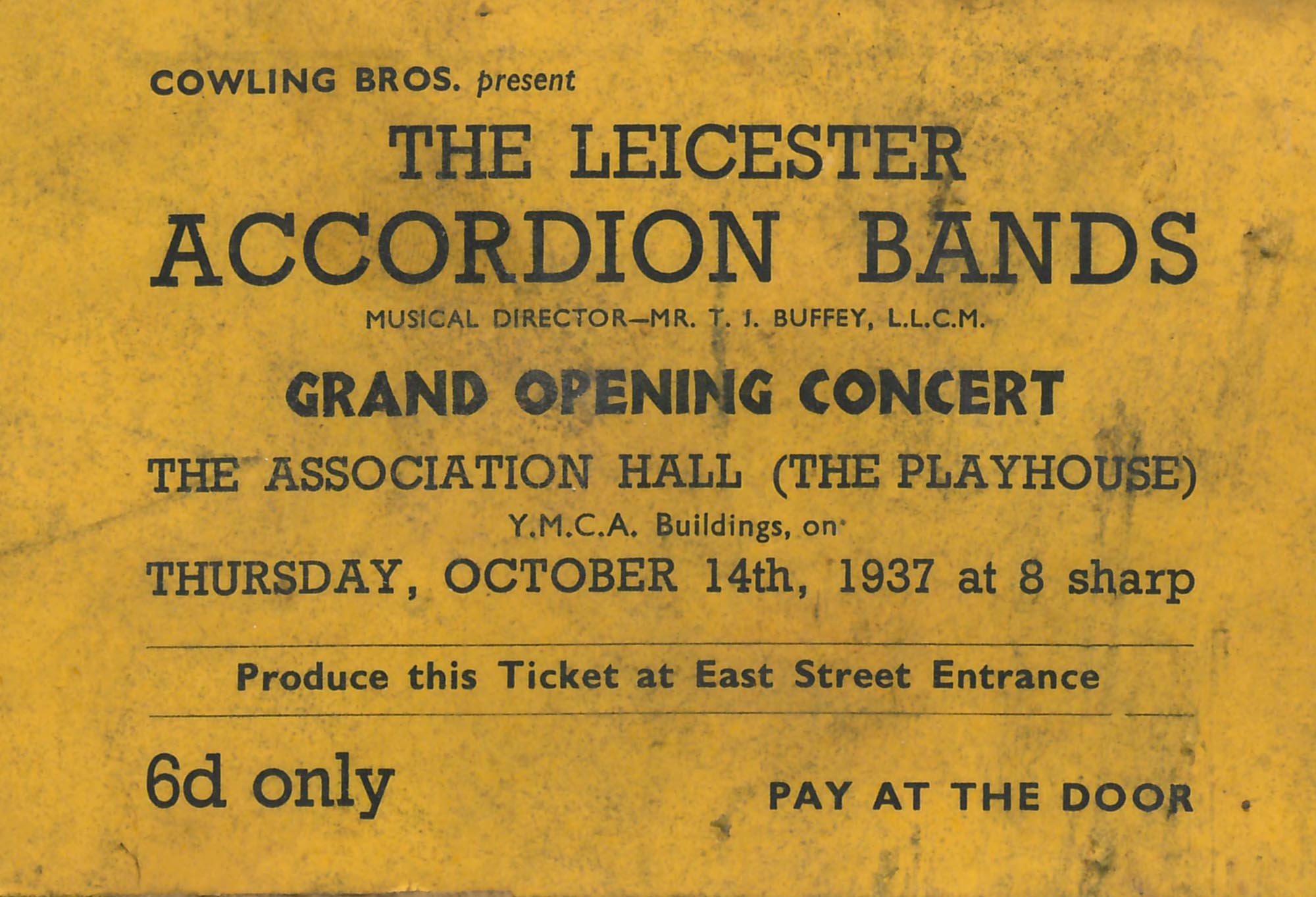 A ticket from a 1937 performance -