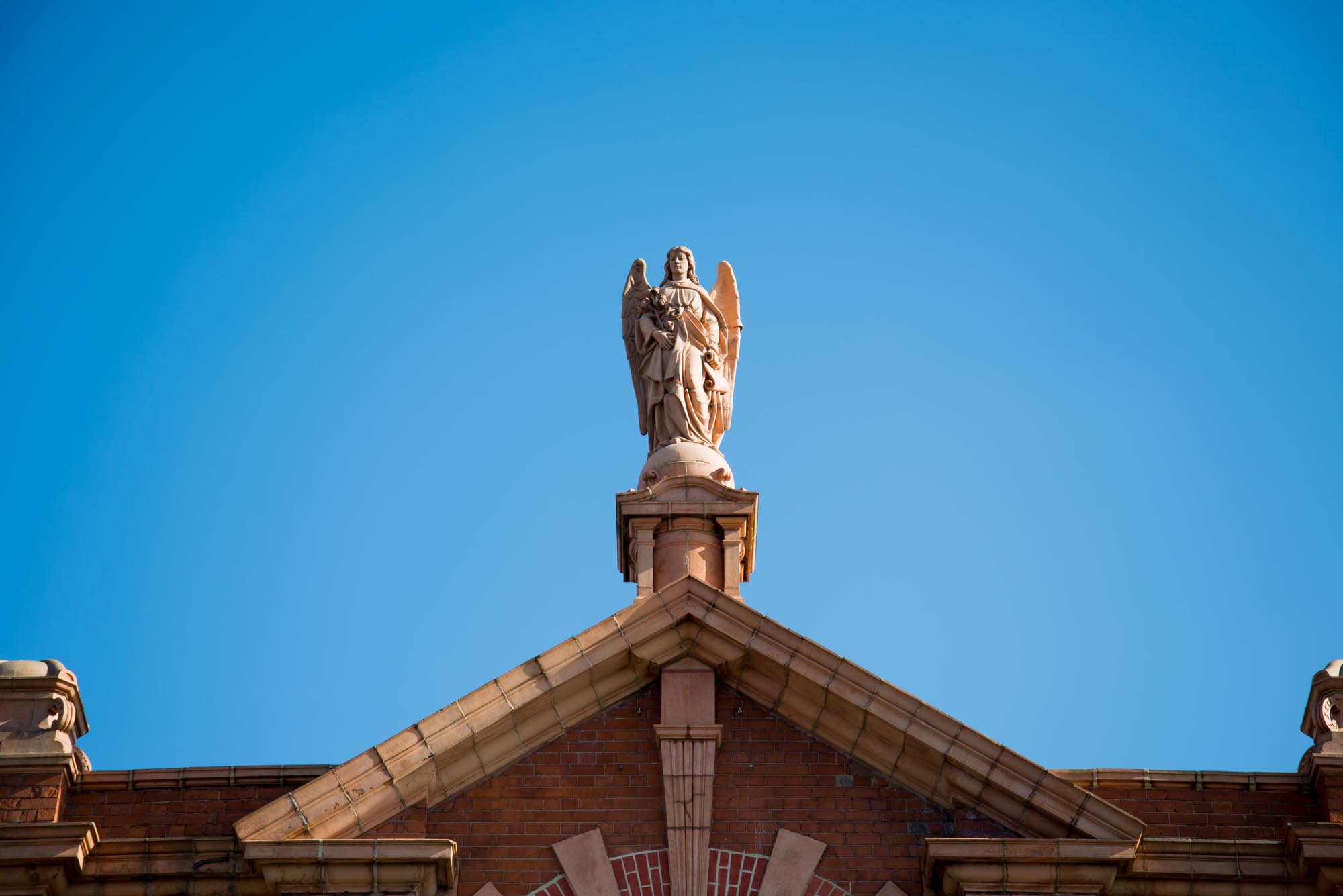 Detail of the ornate stonework decoration on the building -