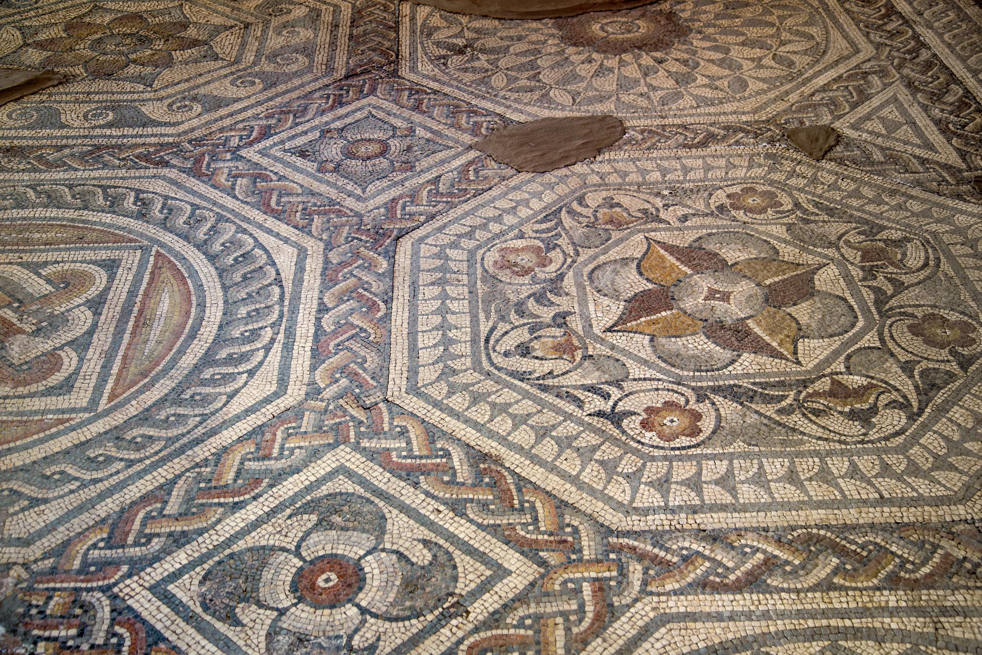 The 2nd century Roman mosaic floor that was visible under the station -