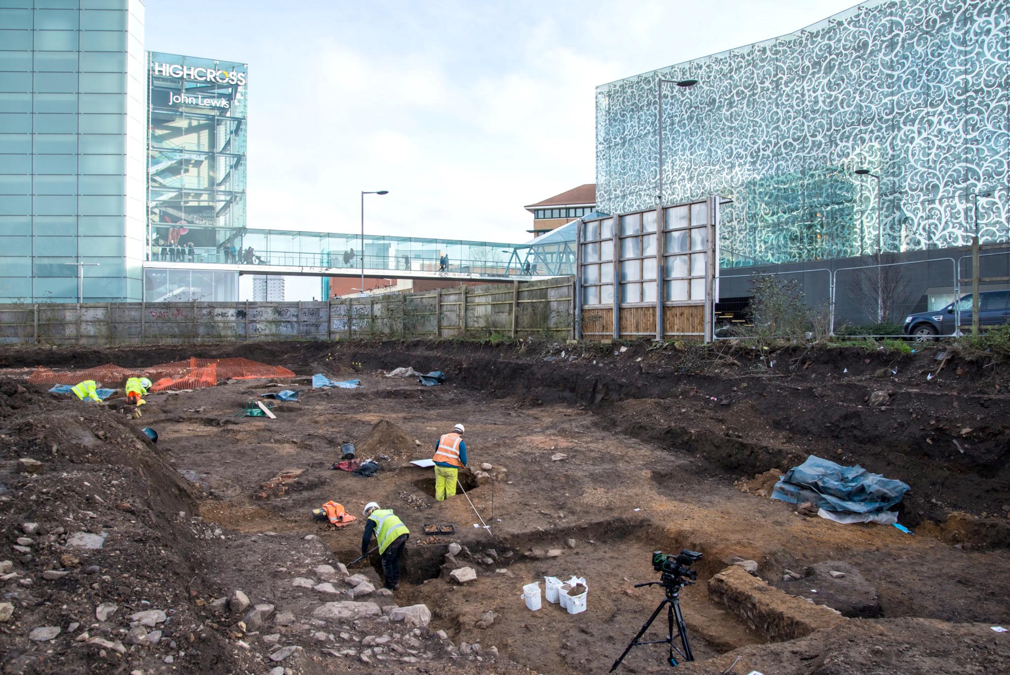 The archaeological dig seen here took place in 2017 was very close to the original Vine Street dig site -