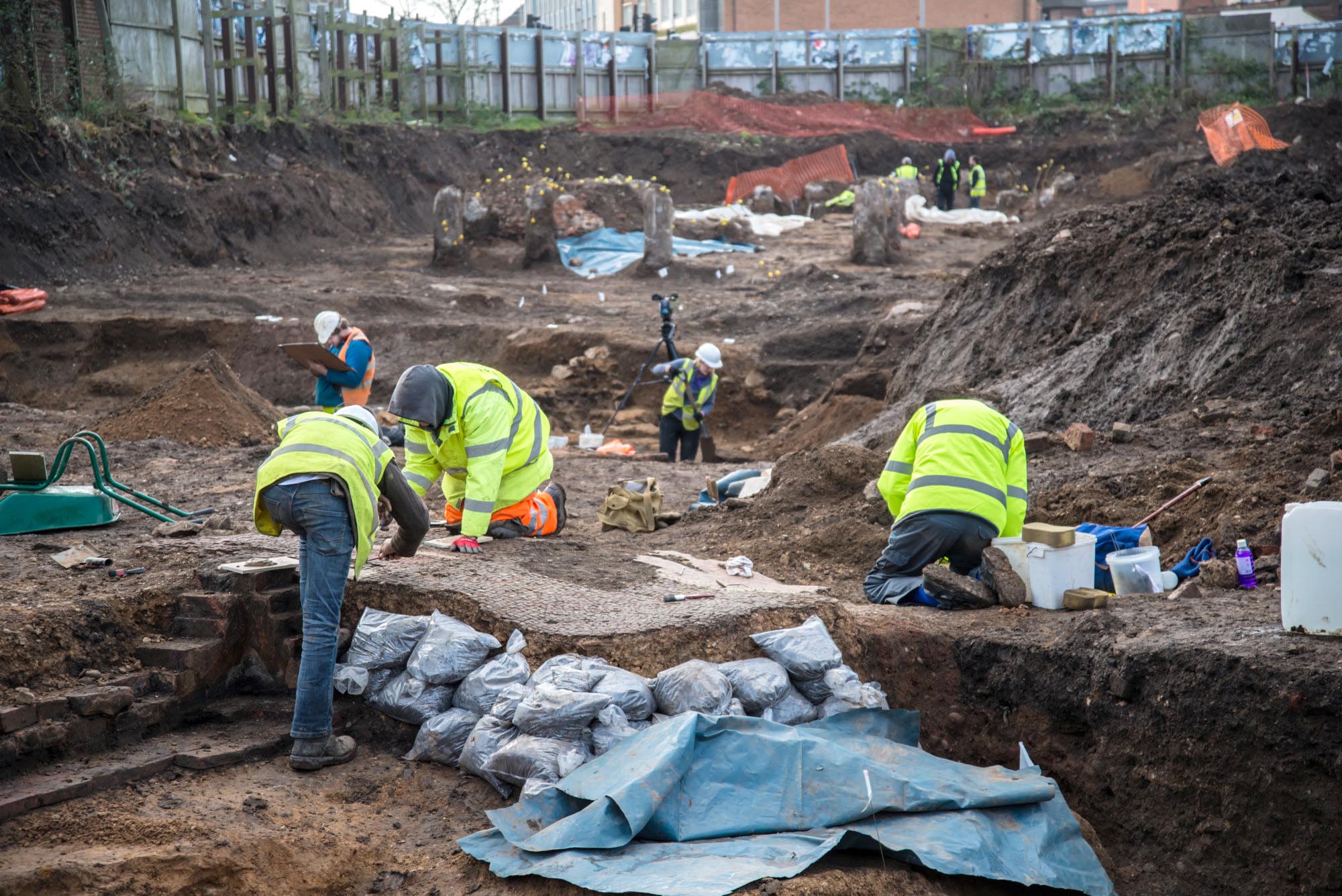 The archaeological dig seen here took place in 2017 was very close to the original Vine Street dig site -