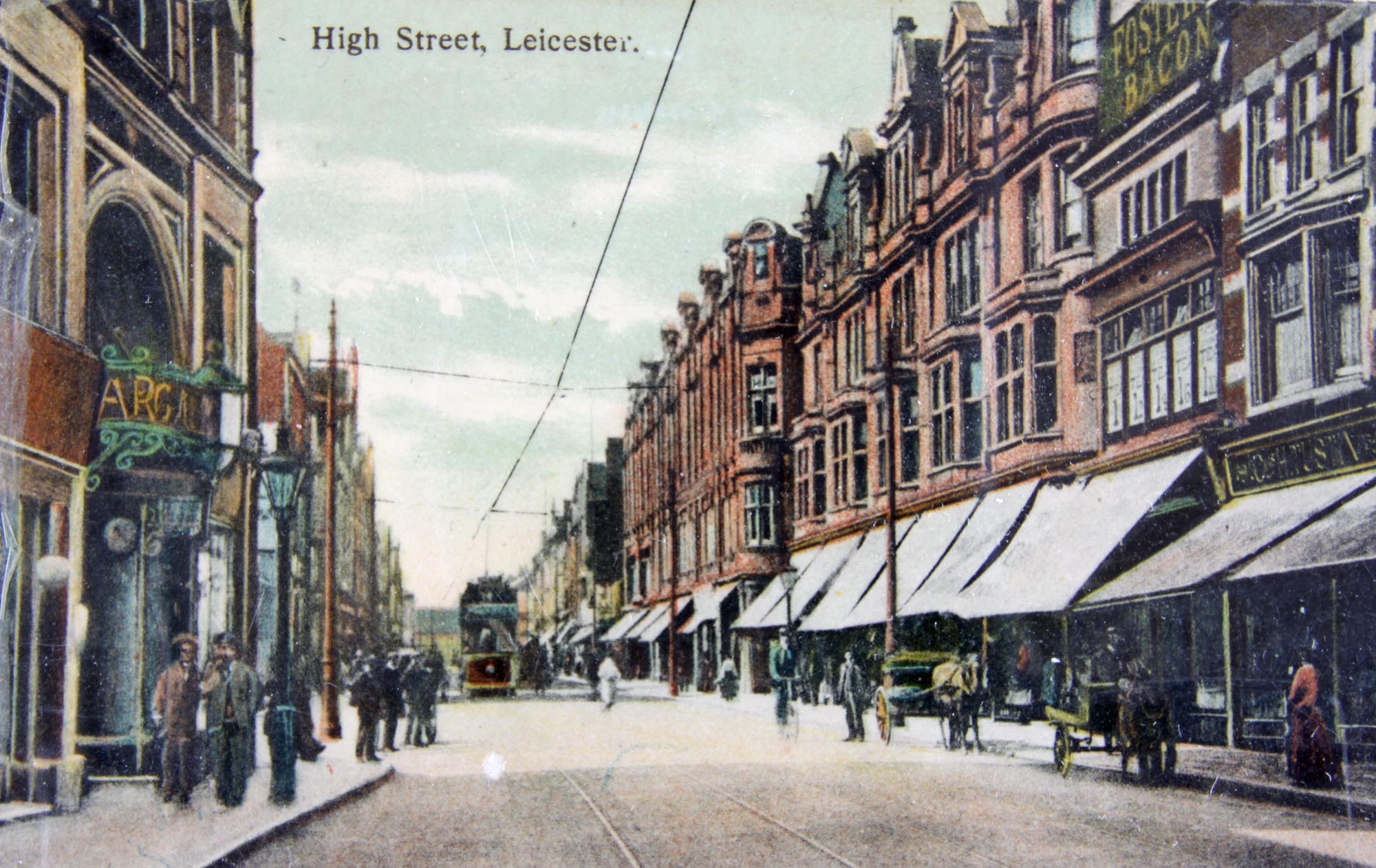 ‘High Street, Leicester’ a postcard from around 1910 - Leicestershire Record Office