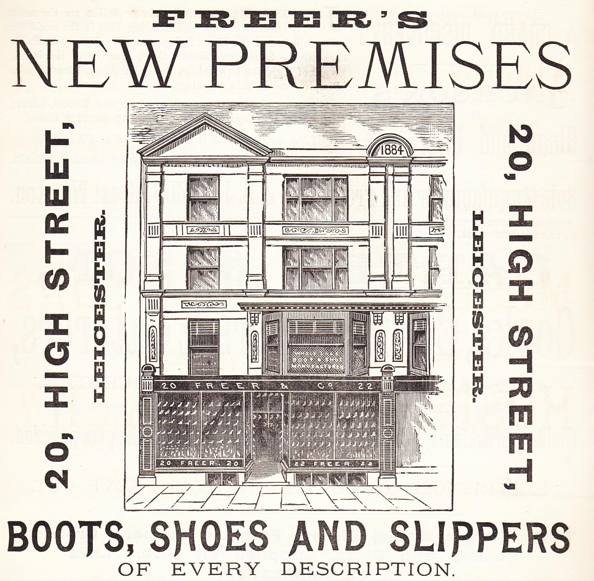 An advert for a new shop on High Street, 1892 -