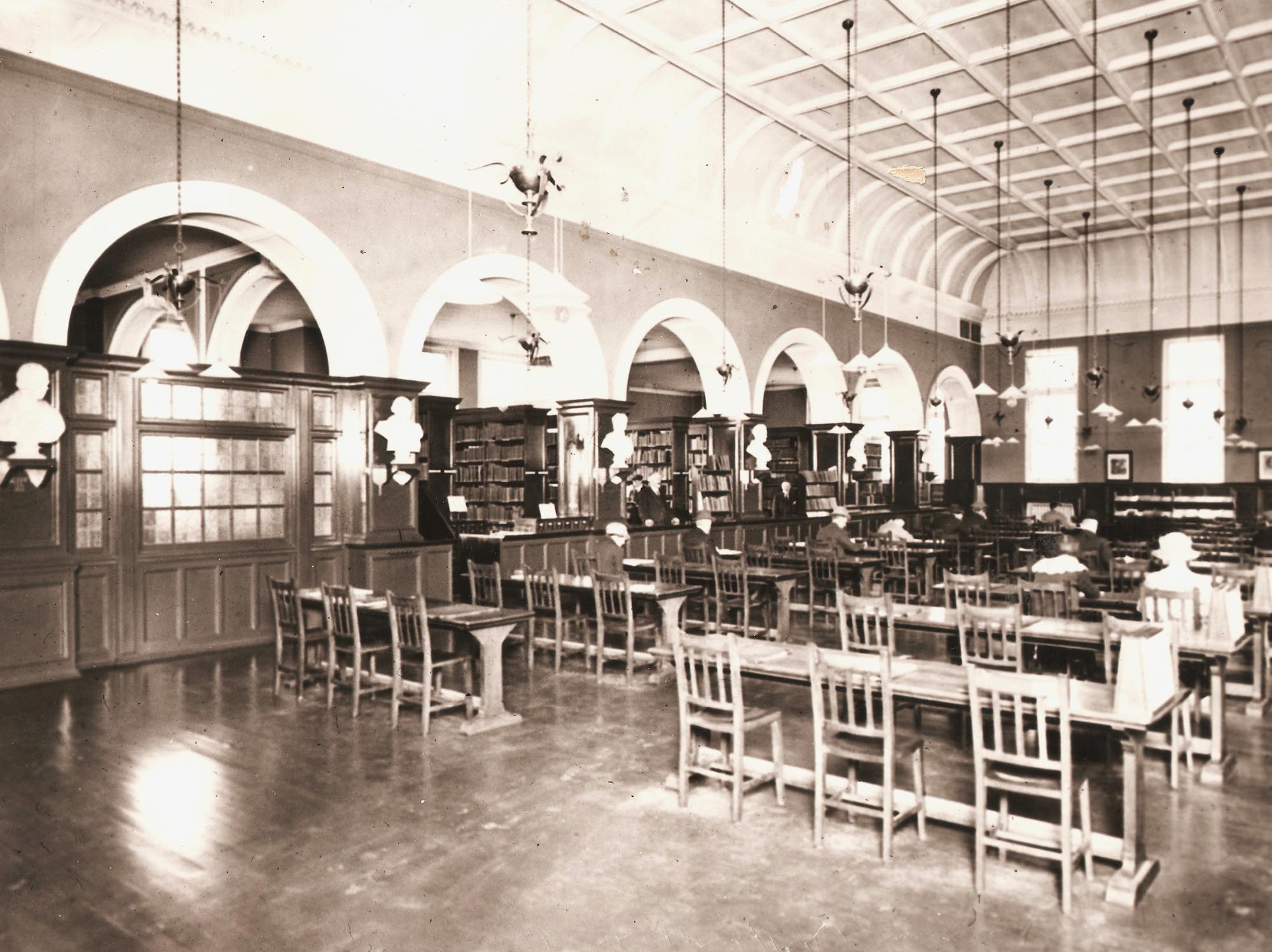 The Library interior in 1924 - 