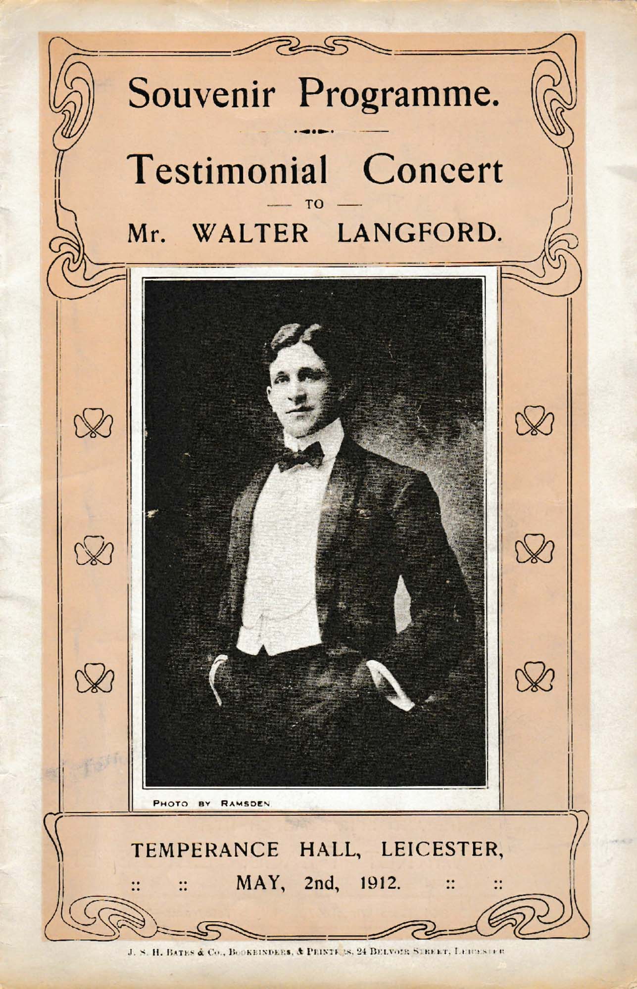 Souvenir programme from a Walter Langford Concert, 1912 - David Garratt and www.arthurlloyd.co.uk