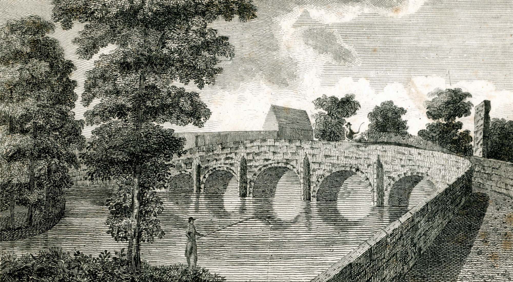 An engraving of ‘King Richard’s Bridge’ by John Throsby, 1791 - University of Leicester Library Special Collections