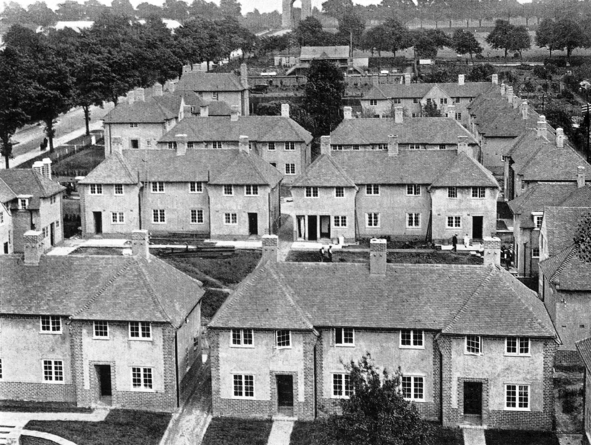 The ‘firemen’s houses’ that surrounded Central Station, the Victoria Park War Memorial is in the far distance. Many of the houses still remain - Malc Tovey