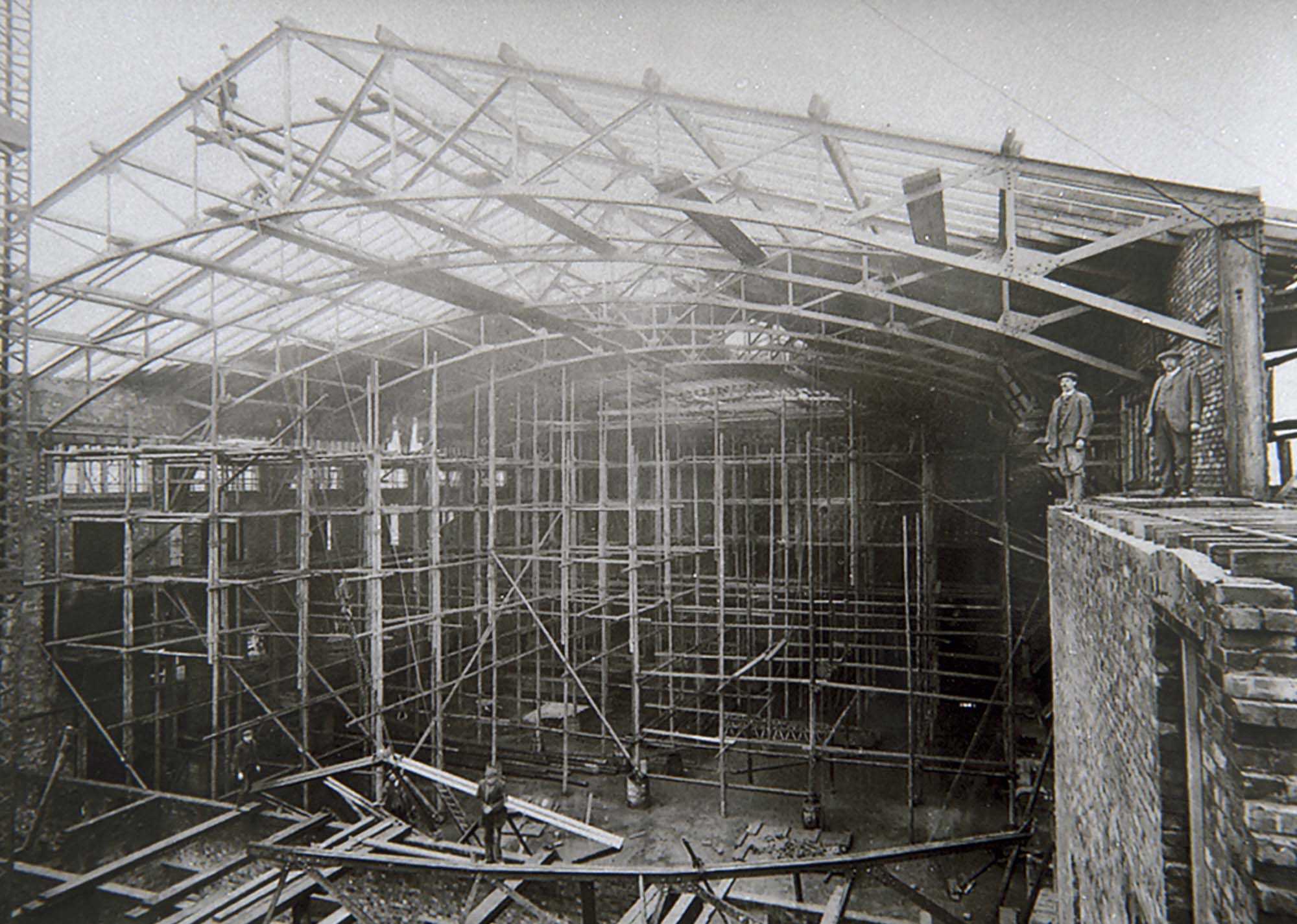 The Hall during construction during 1912 - Leicestershire Record Office