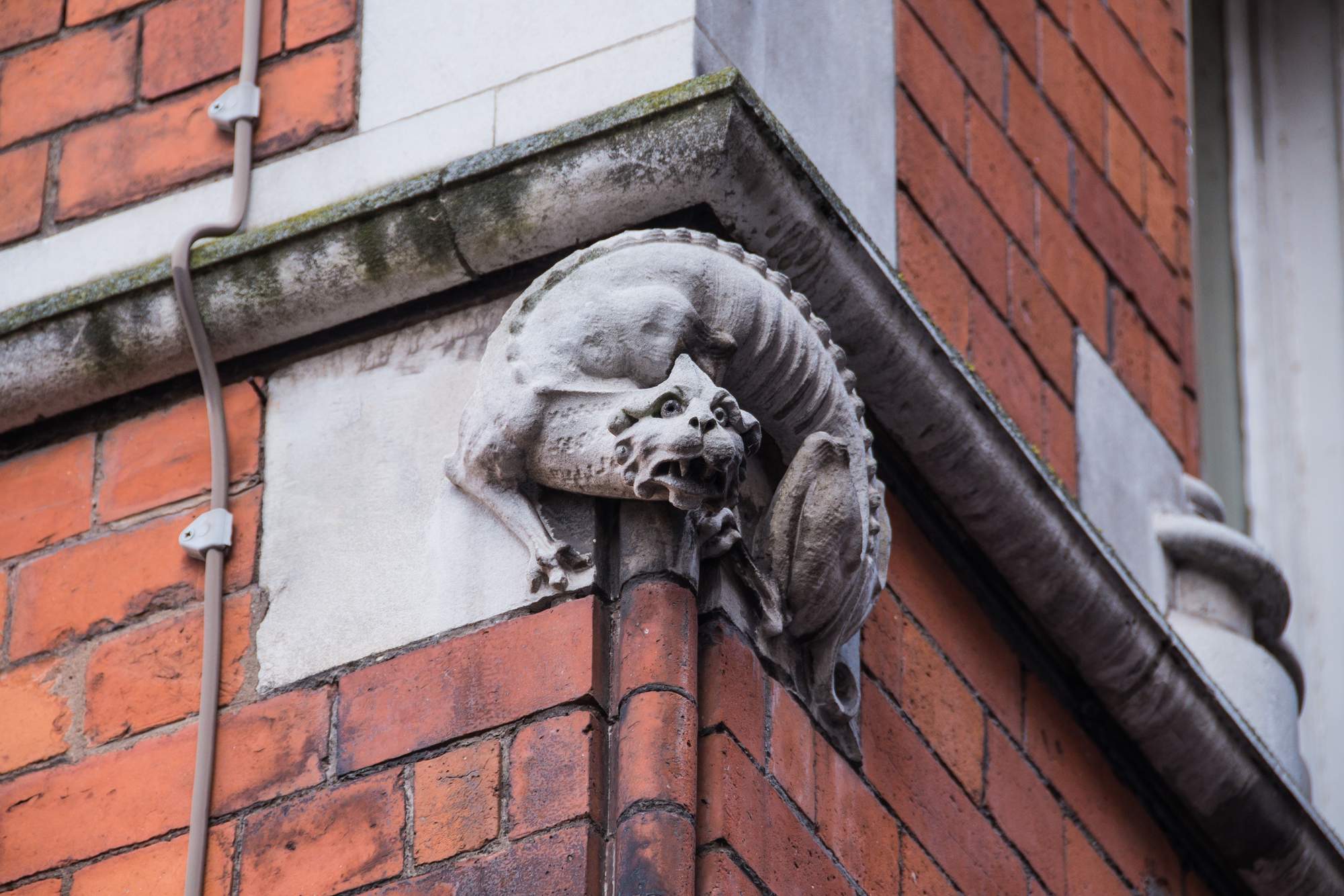 Detail of stone carvings on the building - 