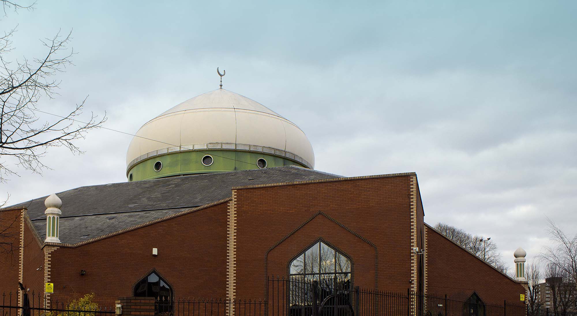 The beautiful dome of the Islamic Centre Leicester. The city is home to a wide variety of places of worship for many faiths -