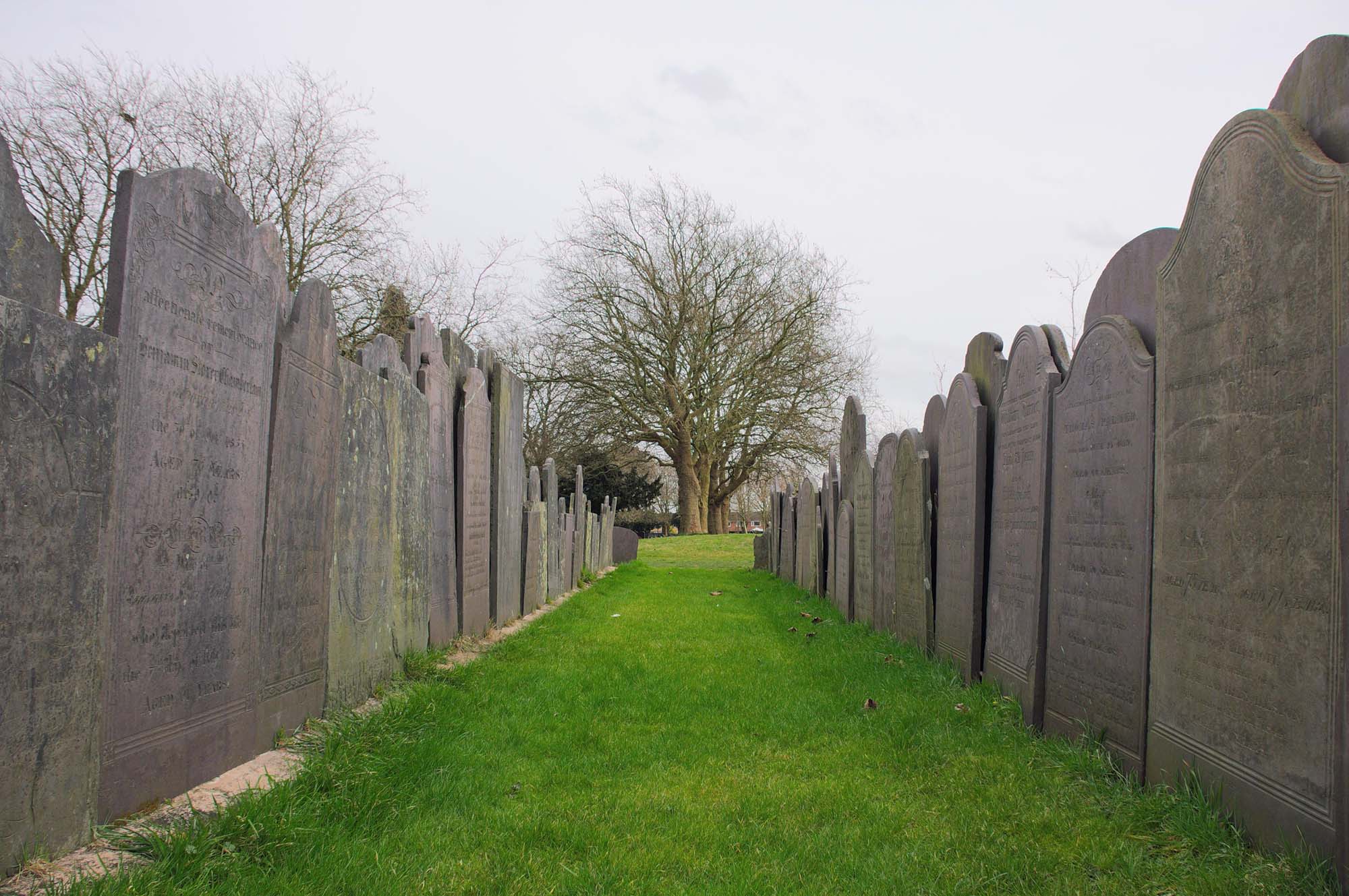 Memorial stones were relocated to Saffron Hill Cemetery during works to the Leicester Cathedral grounds in the early 2000s -