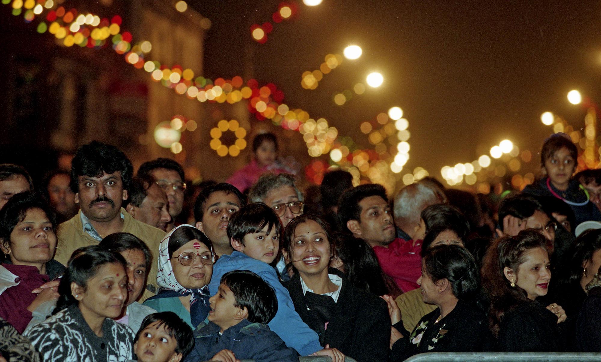 Crowds pack in to see the Diwali lights switch on celebrations in 1997 -