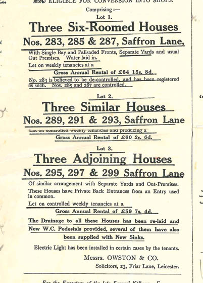 Houses for sale in the auction of 1934 - Record Office for Leicestershire, Leicester and Rutland