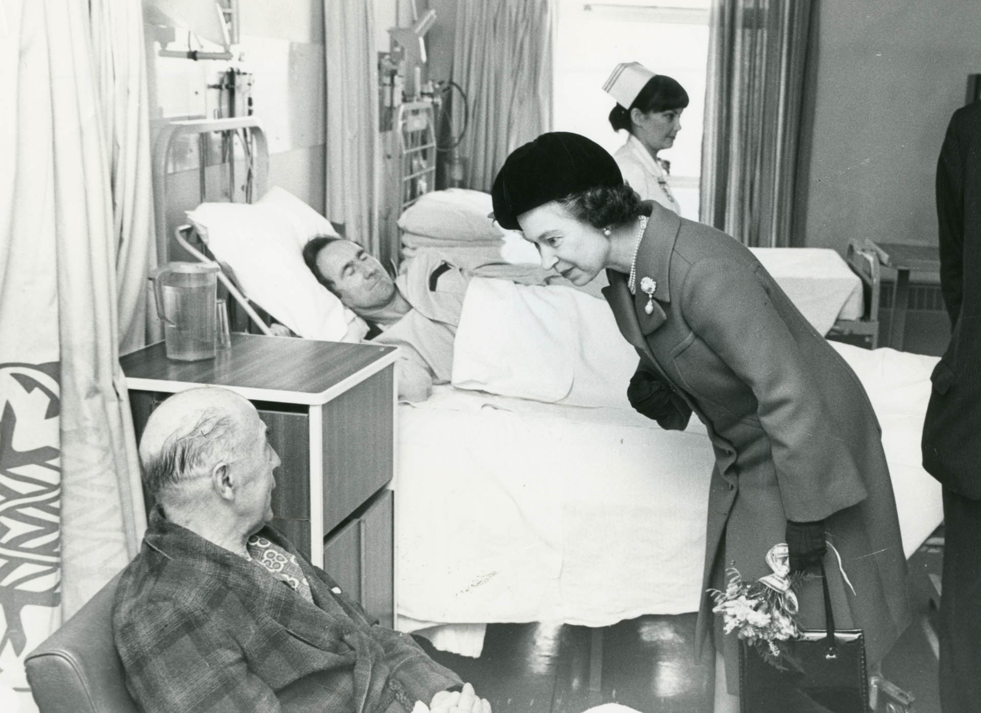 The Queen meets patients at Leicester Royal Infirmary, 1980 - Picture Courtesy Leicester Mercury