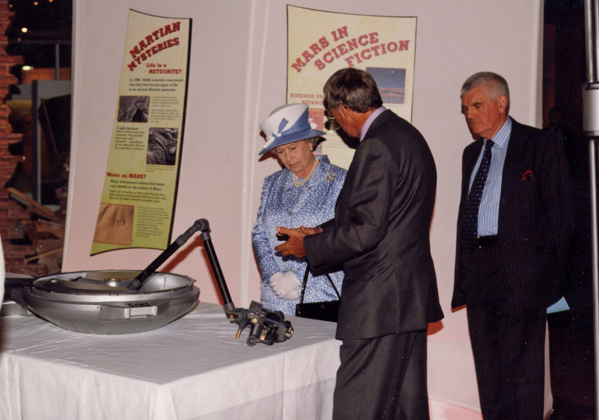 The Queen being shown an exhibit at The National Space Centre, 2002 - Picture Courtesy of The National Space Centre