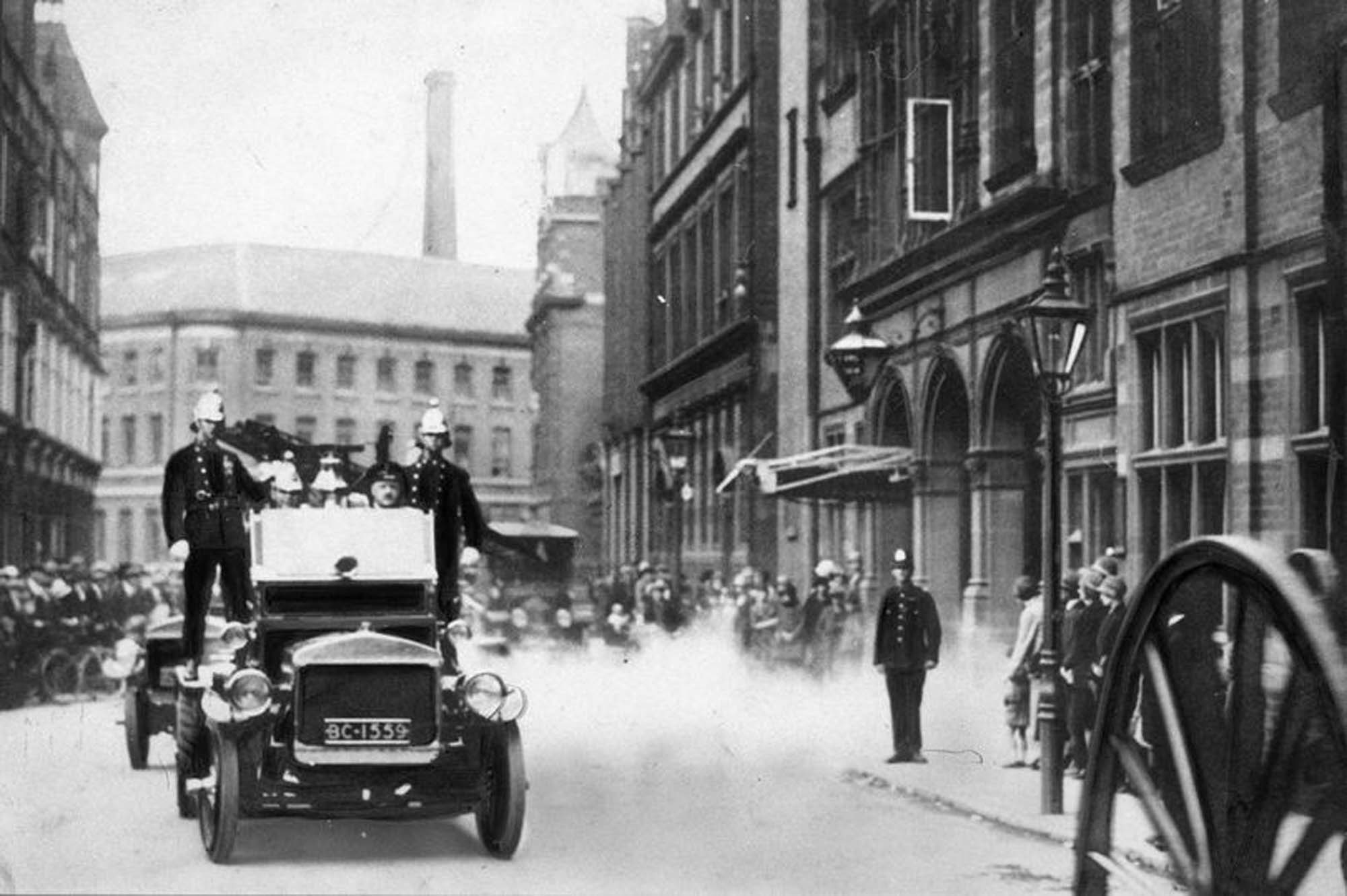 Crowds gather for a ceremony outside Rutland Street Fire Station - Malc Tovey