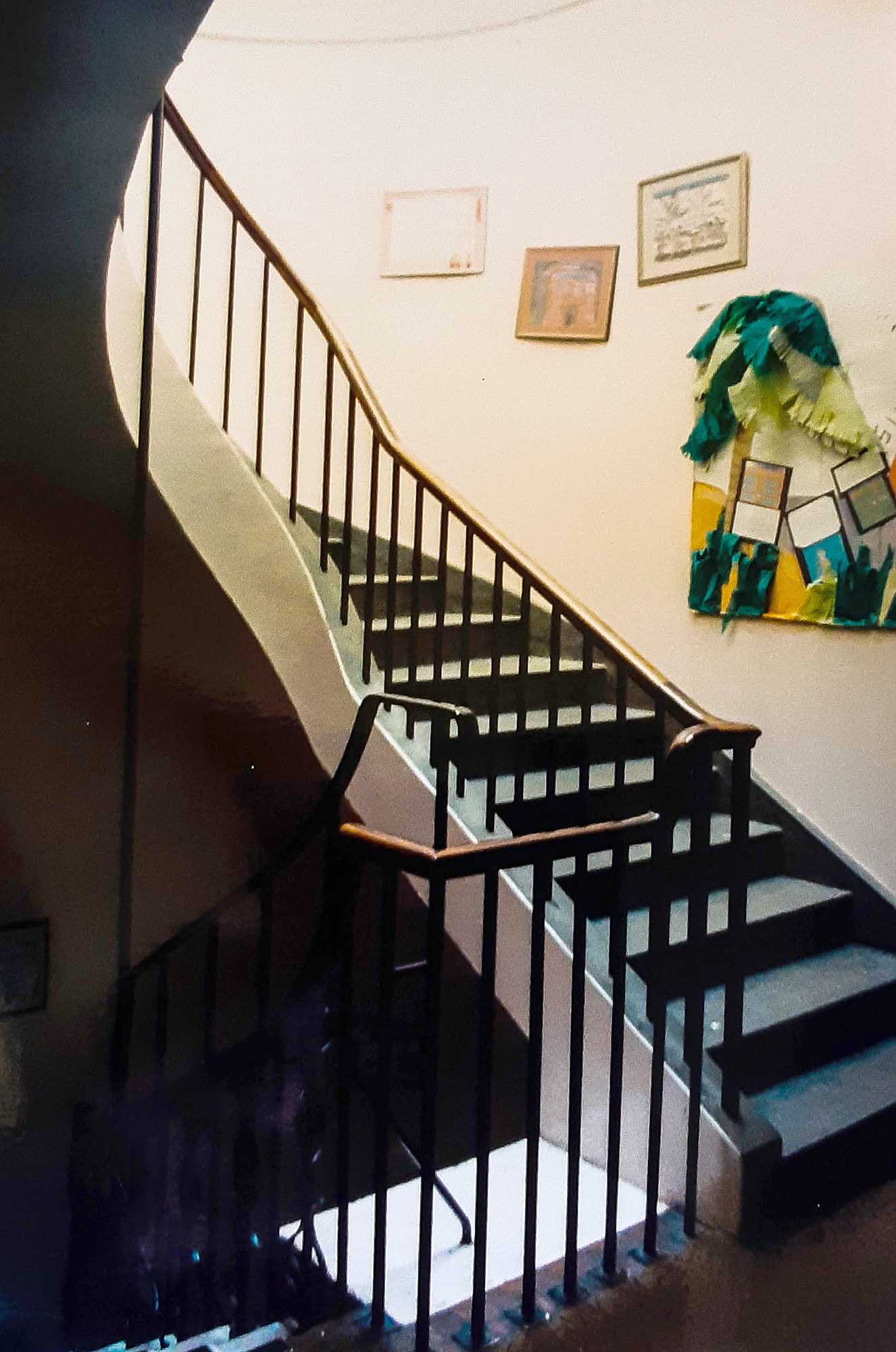 Stairwell inside the school in 1996 - Credit - Braunstone History Group